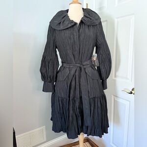 Samuel Dong Crinkle Bubble Dress Coat